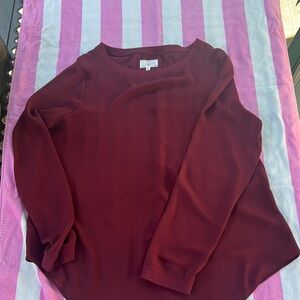 Lou & Grey Red Long Sleeve Knit Blouse